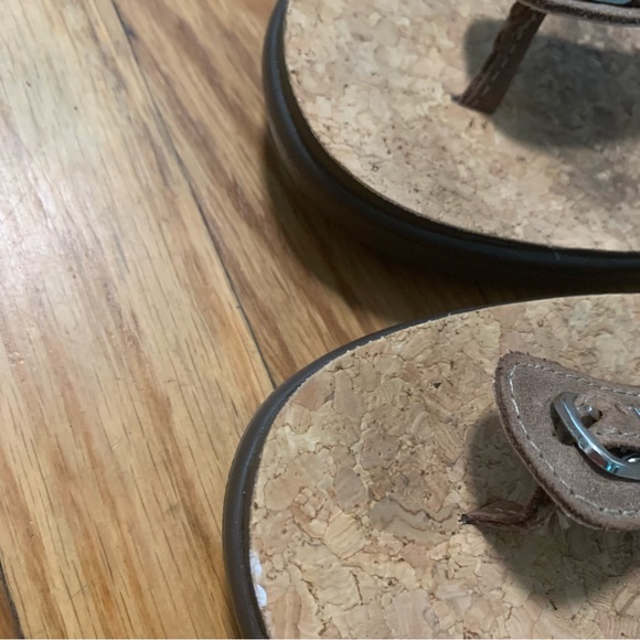 SAS Marina T-Strap Sandal Brown Leather Cork Footbed Comfortable Cushioned Wide - Picture 9 of 12